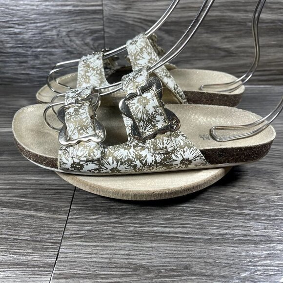 Michael Michael Kors Girls White & Gold Floral Double Strap Sandals Shoe Size 3 - Picture 3 of 8